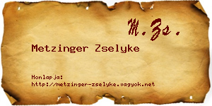 Metzinger Zselyke névjegykártya